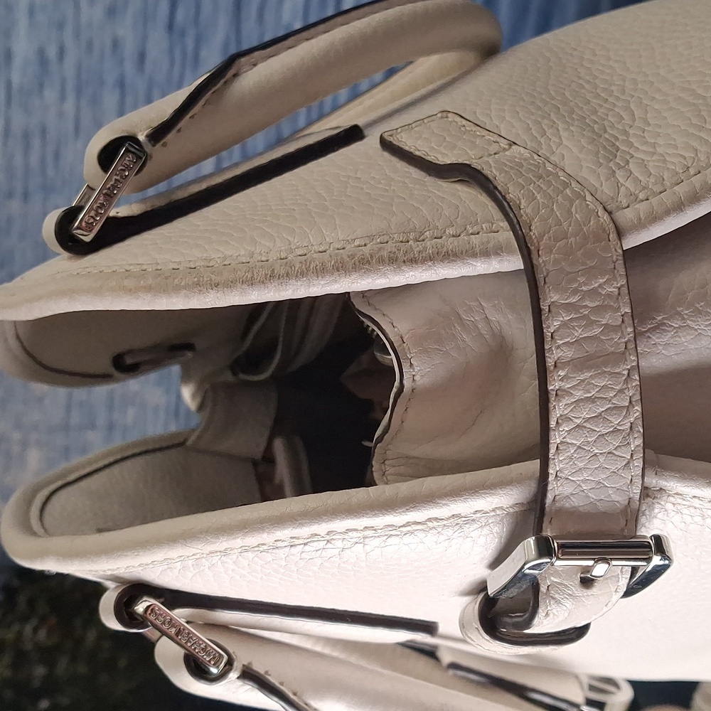 Michael Kors White With Silver Harware Satchel Bag - Large - Picture 16 of 16